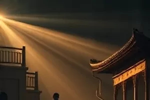 悬疑剧集封面,雨夜街头追逐场景